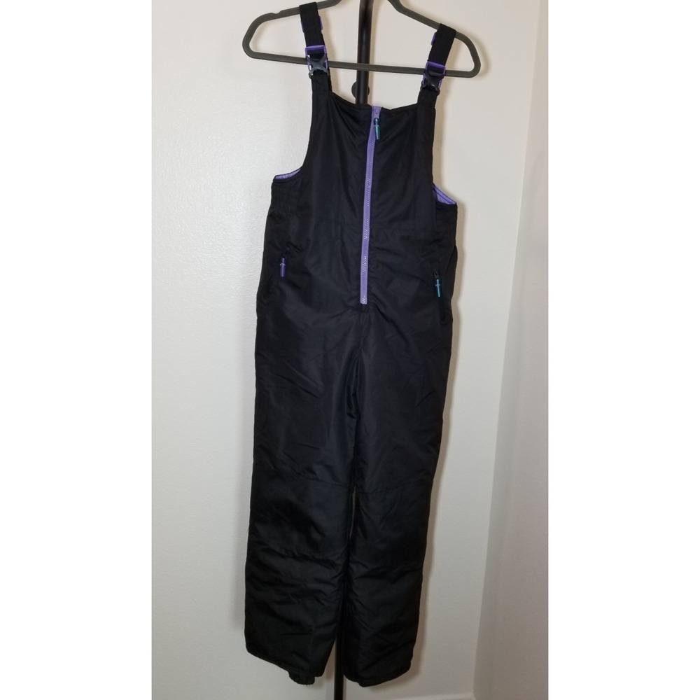Champion Snow Ski Cold Weather Bib Insulated Kids XL Black Purple Snowboard